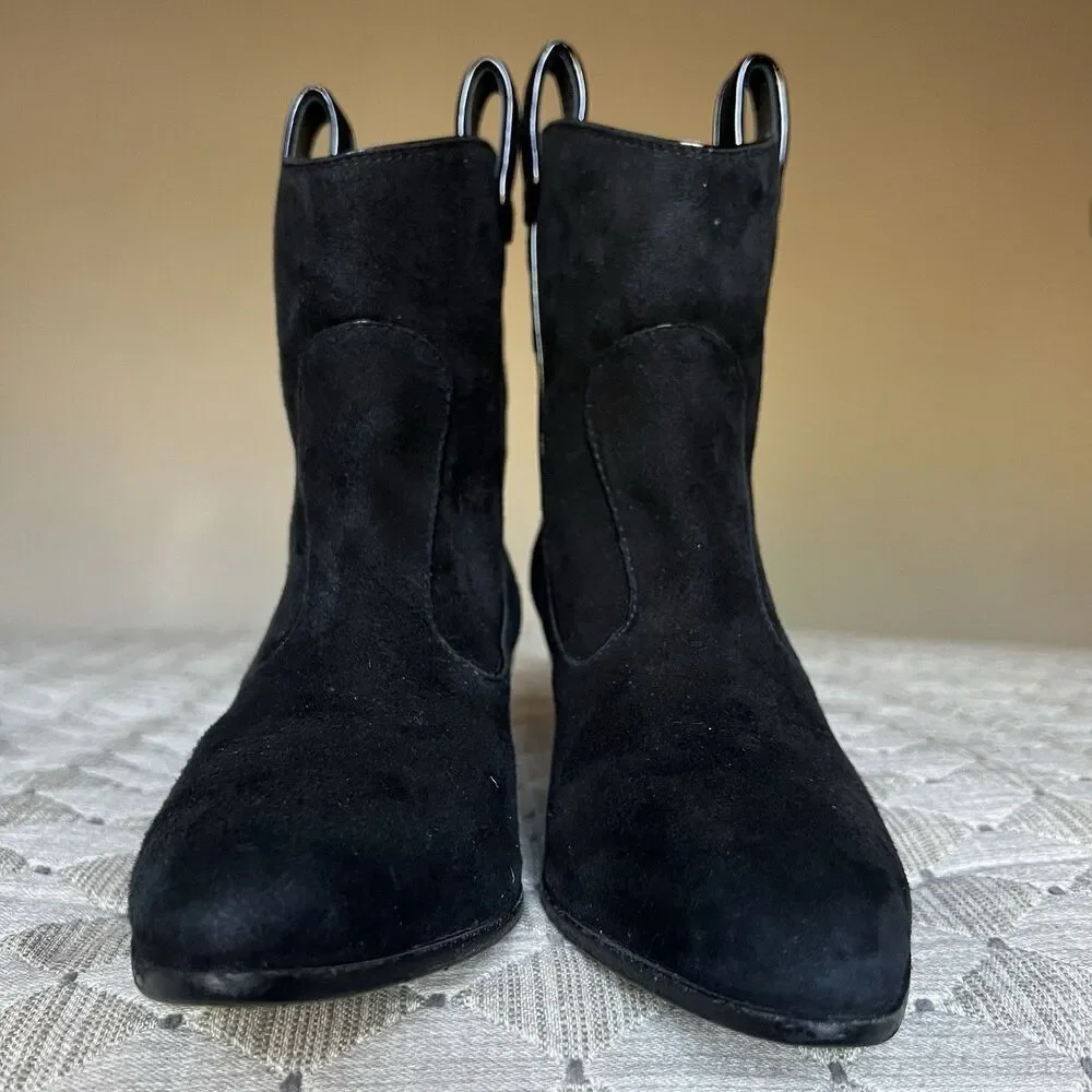 Giuseppe Zanotti Black Suede w/ Patent Leather Trim Western Boots EU 36‎ US 6 - Picture 9 of 16